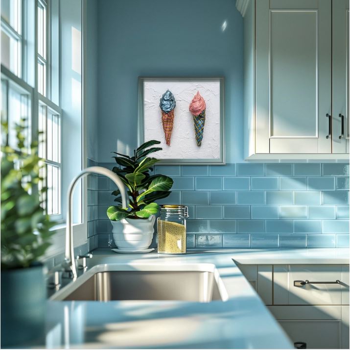 Two Scoops, sculptural acrylic painting