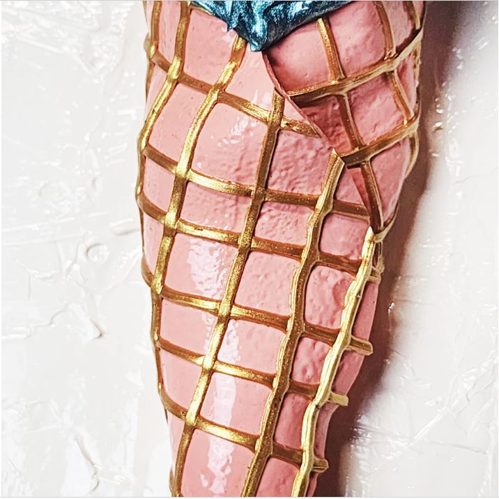 Two Scoops, sculptural acrylic painting